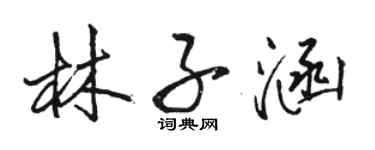駱恆光林子涵行書個性簽名怎么寫
