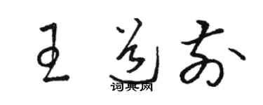 駱恆光王道前草書個性簽名怎么寫