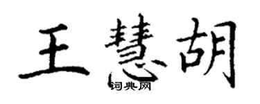 丁謙王慧胡楷書個性簽名怎么寫