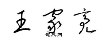 梁錦英王家亮草書個性簽名怎么寫