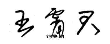 朱錫榮王霄君草書個性簽名怎么寫