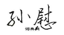 駱恆光孫慰行書個性簽名怎么寫