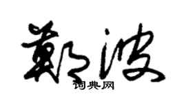 朱錫榮鄭波草書個性簽名怎么寫