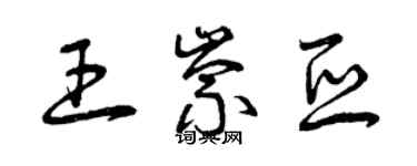 曾慶福王崇亞草書個性簽名怎么寫