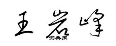 梁錦英王岩峰草書個性簽名怎么寫