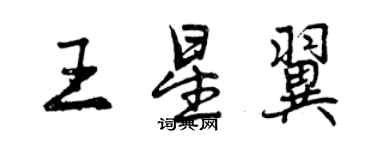 曾慶福王星翼行書個性簽名怎么寫