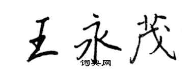 王正良王永茂行書個性簽名怎么寫