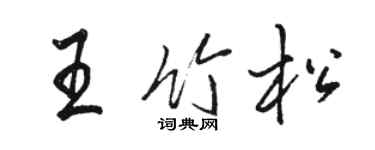 駱恆光王竹松行書個性簽名怎么寫