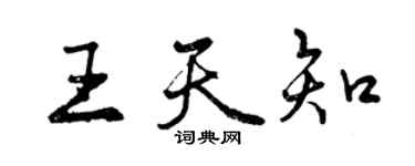 曾慶福王天知行書個性簽名怎么寫