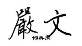 王正良嚴文行書個性簽名怎么寫