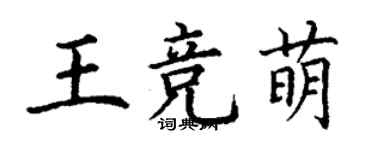 丁謙王競萌楷書個性簽名怎么寫