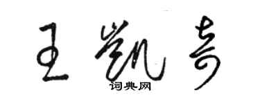 駱恆光王凱奇草書個性簽名怎么寫