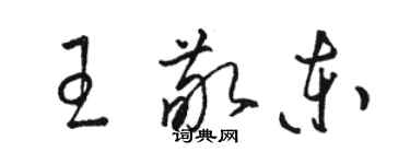 駱恆光王敬東草書個性簽名怎么寫