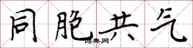 周炳元同胞共氣楷書怎么寫