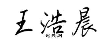 王正良王浩晨行書個性簽名怎么寫