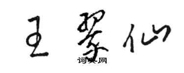 駱恆光王翠仙草書個性簽名怎么寫