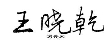 曾慶福王曉乾行書個性簽名怎么寫