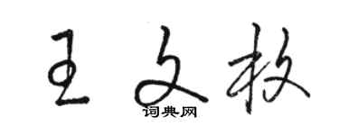 駱恆光王文枚草書個性簽名怎么寫