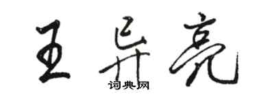 駱恆光王異亮行書個性簽名怎么寫