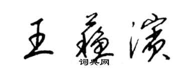 梁錦英王蘇濱草書個性簽名怎么寫