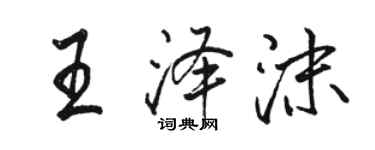 駱恆光王澤沫行書個性簽名怎么寫