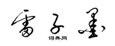 梁錦英雷子墨草書個性簽名怎么寫