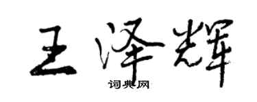 曾慶福王澤輝行書個性簽名怎么寫