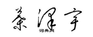 梁錦英葉澤宇草書個性簽名怎么寫