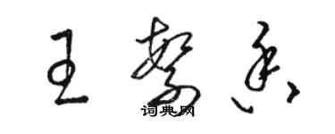 駱恆光王繁香草書個性簽名怎么寫