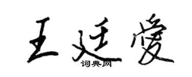 王正良王廷愛行書個性簽名怎么寫