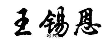 胡問遂王錫恩行書個性簽名怎么寫
