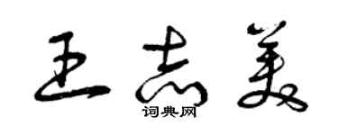 曾慶福王志美草書個性簽名怎么寫