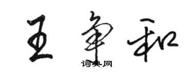 駱恆光王爭和行書個性簽名怎么寫