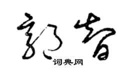 曾慶福郭智草書個性簽名怎么寫