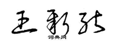 曾慶福王新能草書個性簽名怎么寫