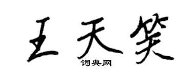 王正良王天笑行書個性簽名怎么寫