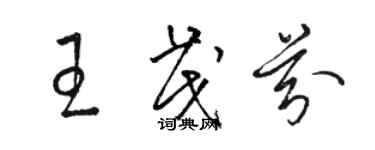 駱恆光王茂芬草書個性簽名怎么寫