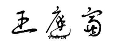 曾慶福王庭富草書個性簽名怎么寫