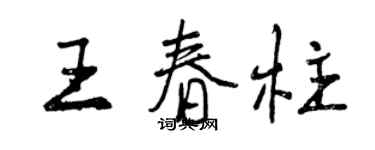 曾慶福王春柱行書個性簽名怎么寫
