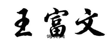 胡問遂王富文行書個性簽名怎么寫