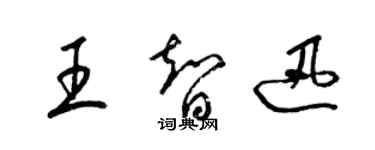 梁錦英王智迅草書個性簽名怎么寫