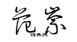 曾慶福范崇草書個性簽名怎么寫