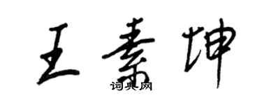 王正良王素坤行書個性簽名怎么寫