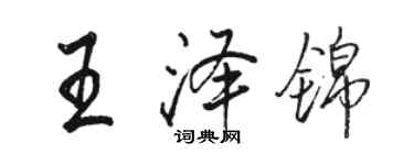 駱恆光王澤錦行書個性簽名怎么寫