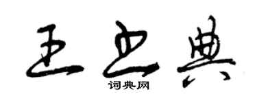 曾慶福王書典草書個性簽名怎么寫