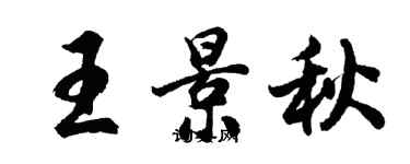 胡問遂王景秋行書個性簽名怎么寫