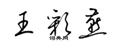 梁錦英王彩燕草書個性簽名怎么寫