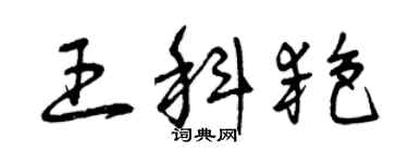曾慶福王科艷草書個性簽名怎么寫