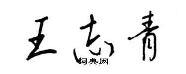 王正良王志青行書個性簽名怎么寫