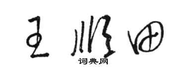 駱恆光王順田草書個性簽名怎么寫